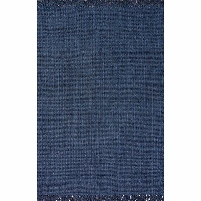 Charleigh Handmade Tufted Jute Navy Blue Area Rug - Image 0