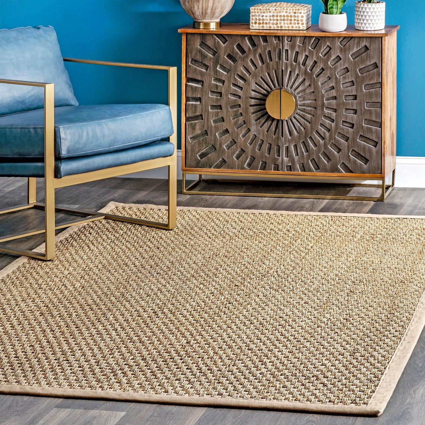 Hesse Checker Weave Seagrass Indoor/Outdoor Area Rug - Image 0