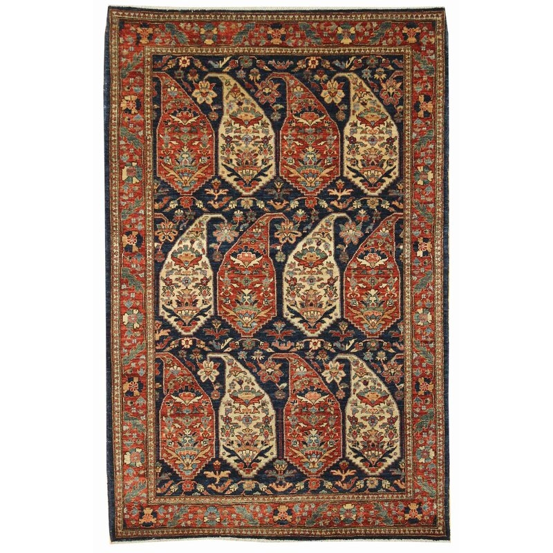 Landry & Arcari Rugs and Carpeting Boteh One-of-a-Kind 4'1"" x 6'3"" New Age Area Rug in Blue/Navy/Rust - Image 0