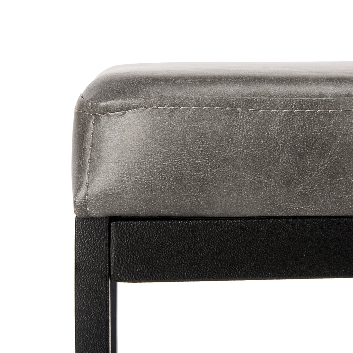 Chase Faux Leather Bench - Grey - Safavieh - Image 5