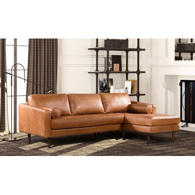 104.5" Genuine Leather Sofa & Chaise - Image 0