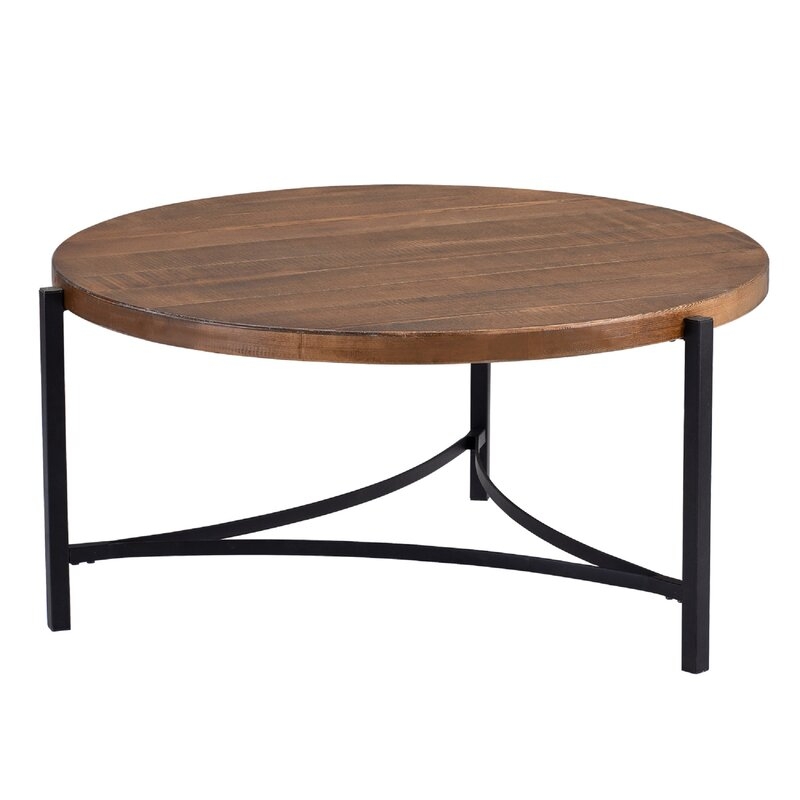 Rustic Round Coffee Table, 35.4" - Image 3