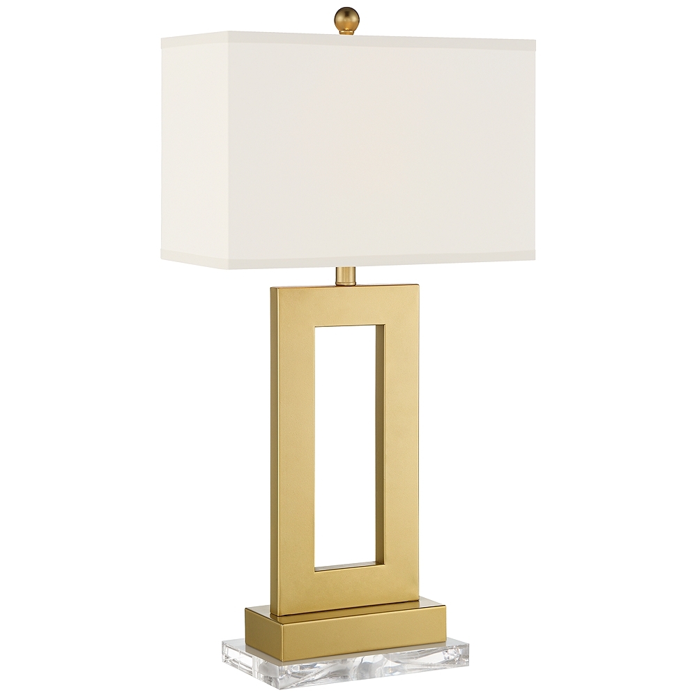 360 Lighting Marshall 30" Modern Gold Table Lamp with Acrylic Riser - Image 0