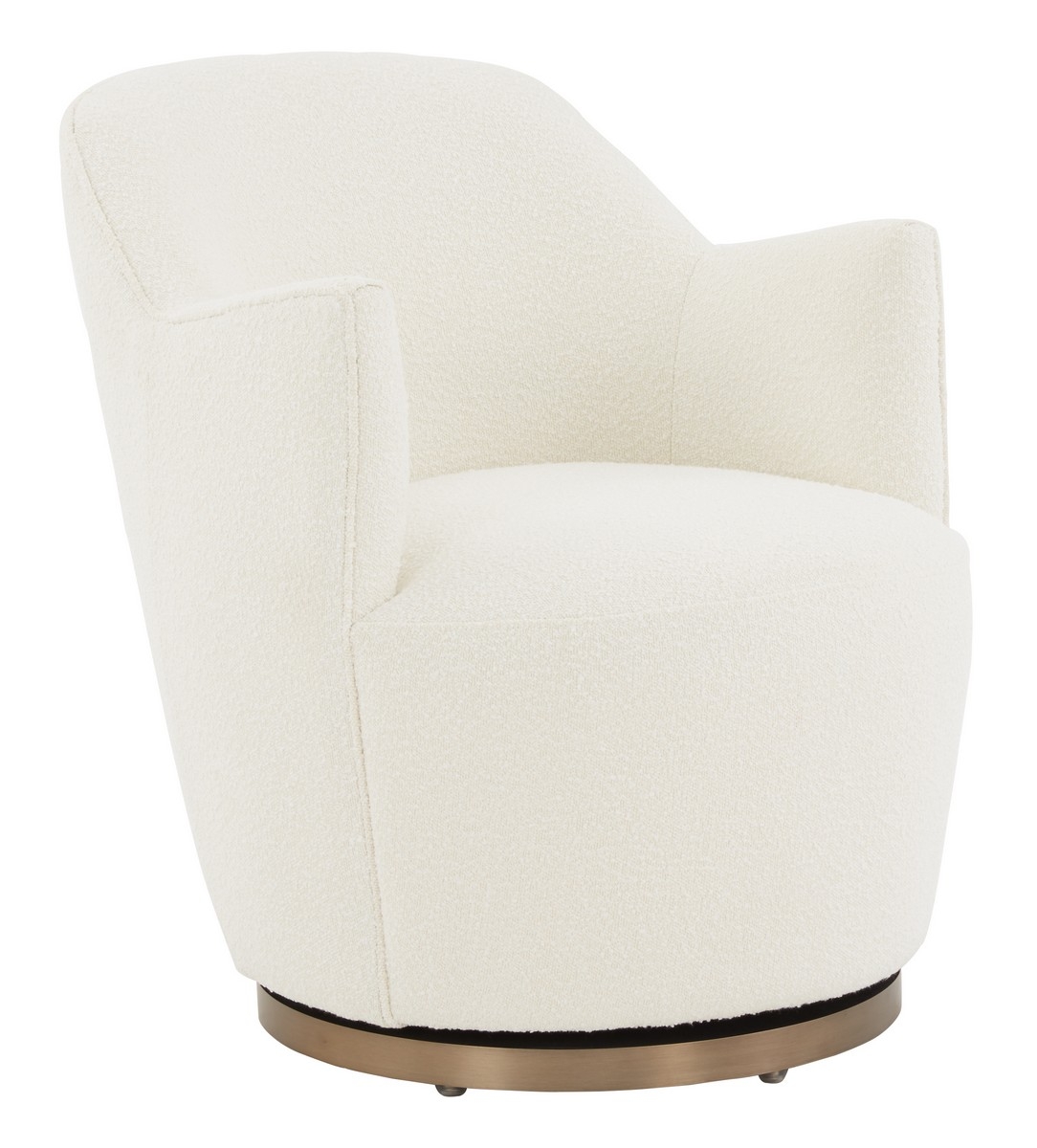 Christian Boucle Swivel Accent Chair - Ivory - Image 3
