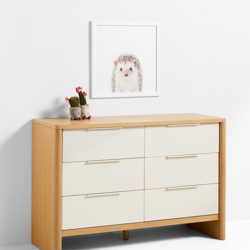 Baby Hedgehog White Wood Framed Wall Art Print - Image 3