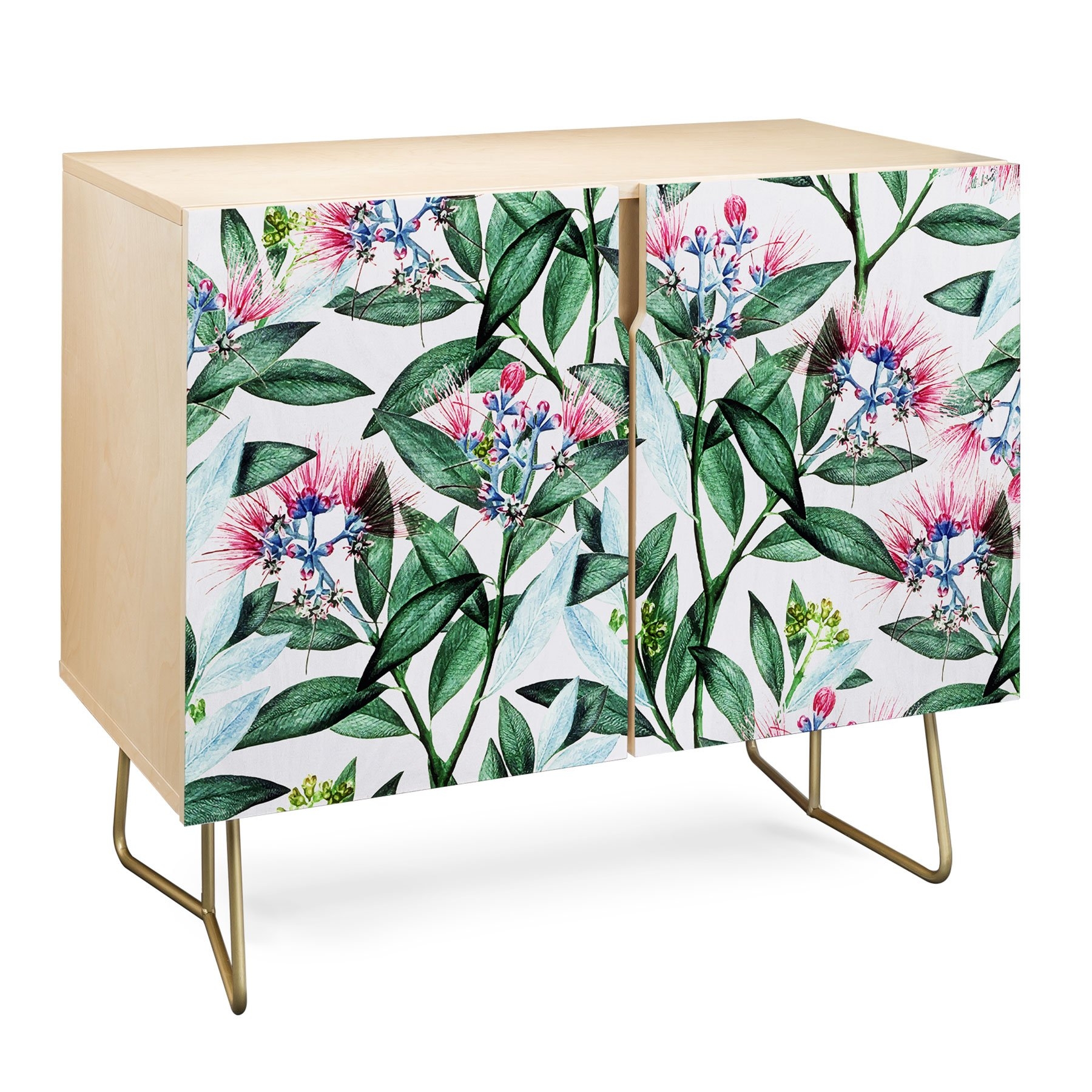 83 Oranges Floral Cure One Credenza - Birch / Gold - Image 4