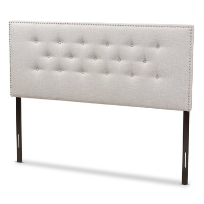 Amher Modern And Contemporary Greyish Beige Fabric Upholstered Twin Size Headboard - Image 0