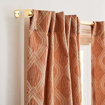 Linear Lattice Jacquard Curtain, Copper, 48"x96" - Image 2