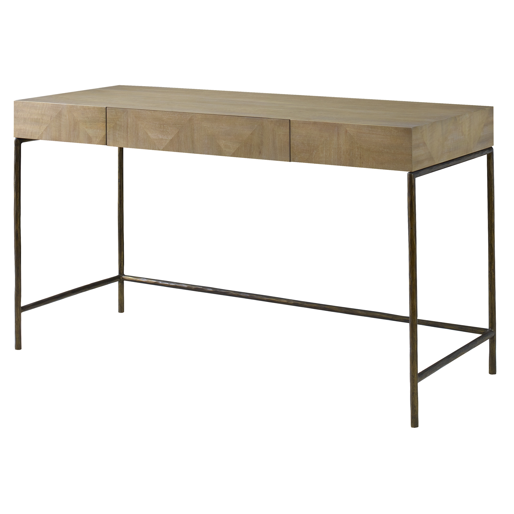 Aristotle Natuiral Wood Modern Desk - Image 4