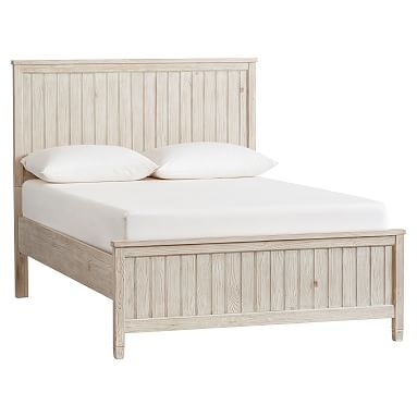 Beadboard Basic Bed, Full, Weathered White - Image 0