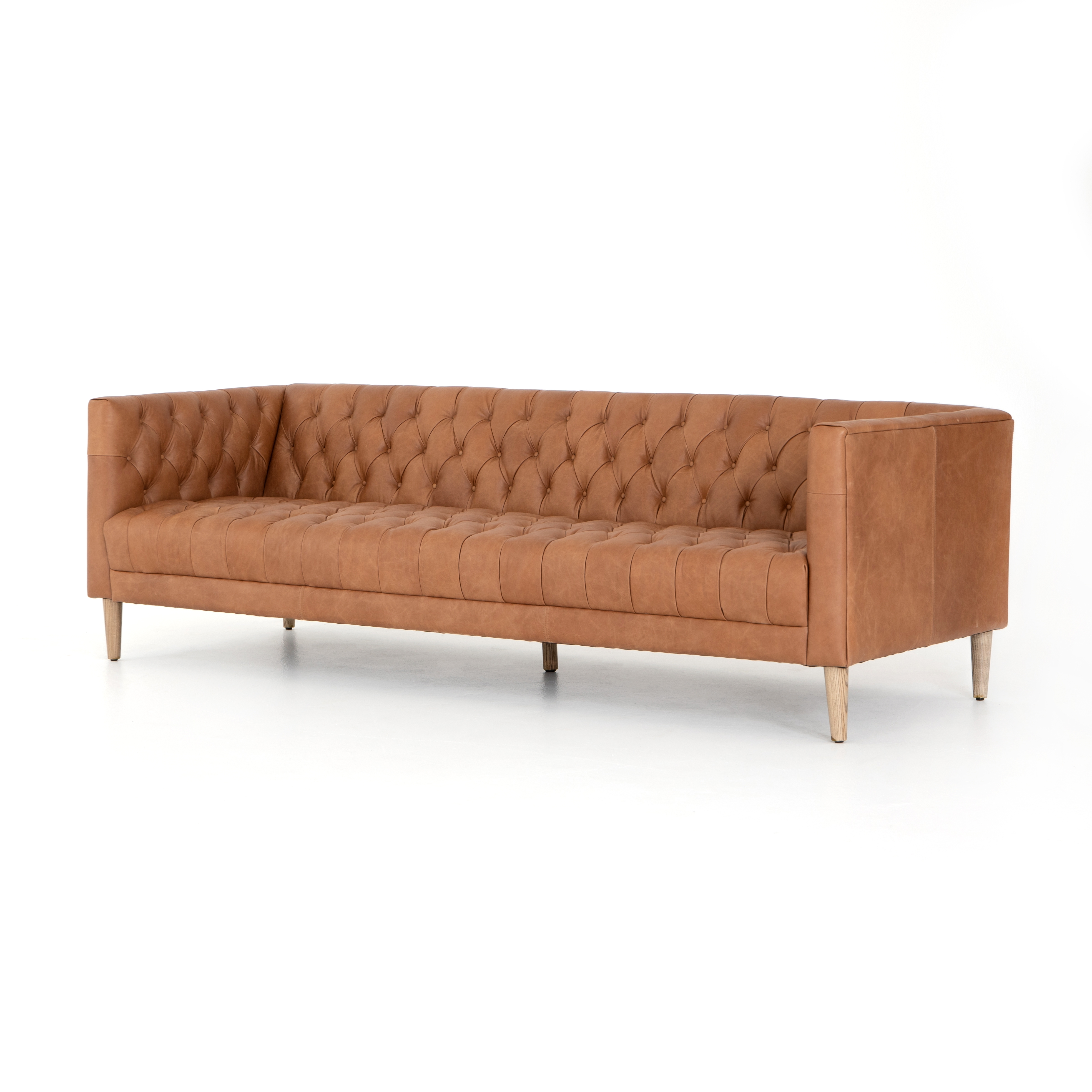 Williams Leather Sofa - Natural Washed Camel - Image 0