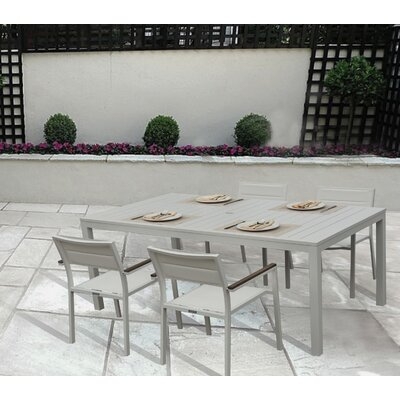 Rizzuto White 5-Piece Aluminum Rectangular Outdoor Dining Set With Sling Set In White - Image 0