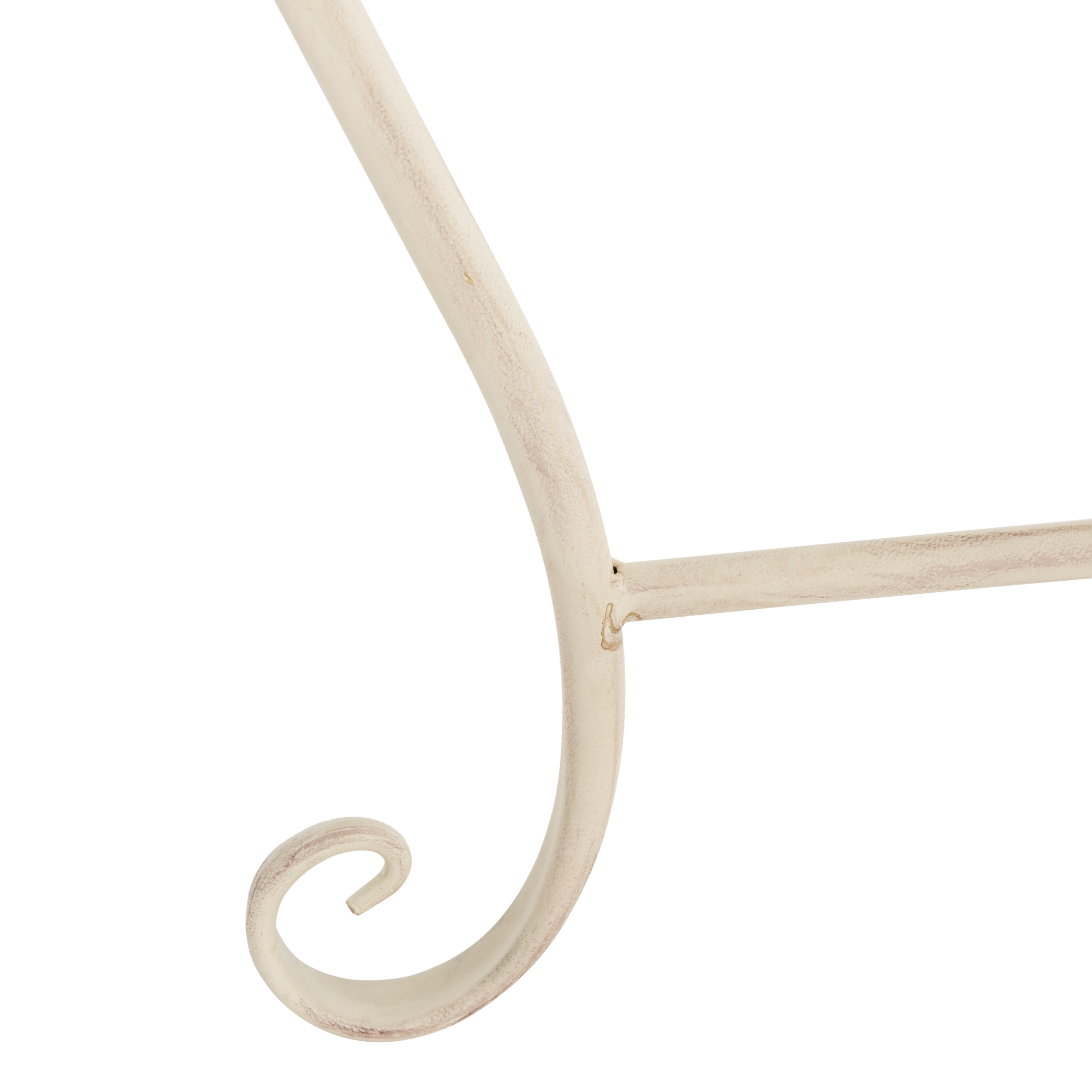 Abia Wrought Iron 50-Inch W Outdoor Tree Bench - Antique White - Safavieh - Image 0