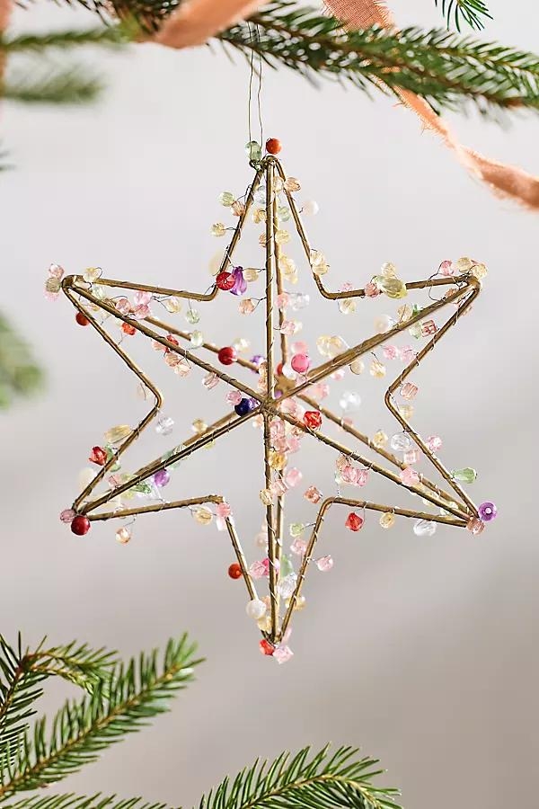 Confetti Beaded Star Ornament - Image 0
