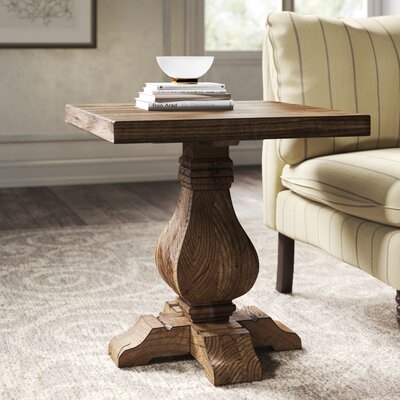 Summit Solid Wood Pedestal End Table - Image 0