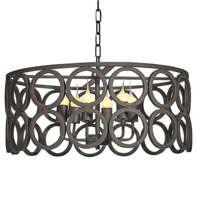 6-Light Candle Style Drum Chandelier - Image 0