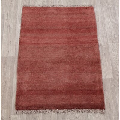 One-of-a-Kind Hand-Knotted New Age Red 2'9'' x 3'1 Wool Area Rug - Image 0