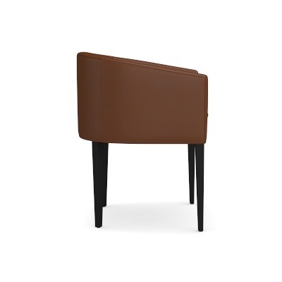 Chestnut Dining Armchair, Tuscan Leather, Chocolate, Heritage Grey Leg - Image 3