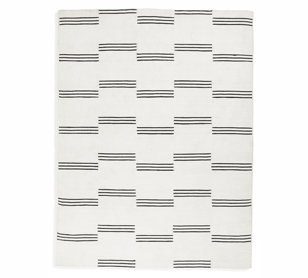 Torryn Outdoor Performance Rug , 8 x 10', Black/White - Image 0