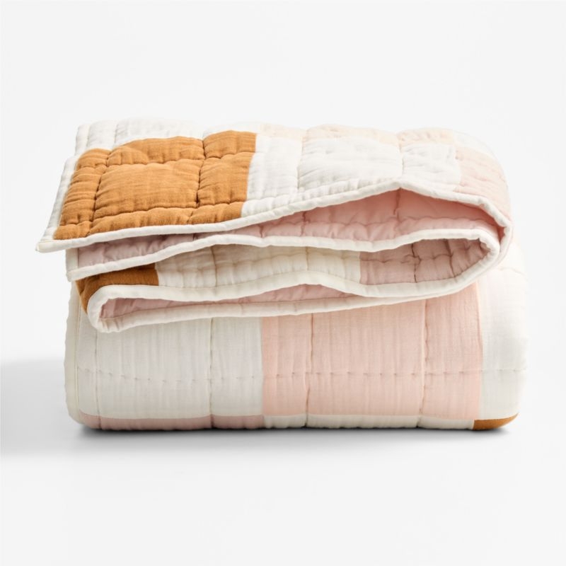 Supersoft Warm Toned Upcycled Organic Cotton Gauze Kids Full/Queen Quilt - Image 1