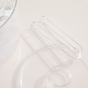Aaron Probyn Fluted Acrylic Ice Bucket With Tongs, Clear - Image 1