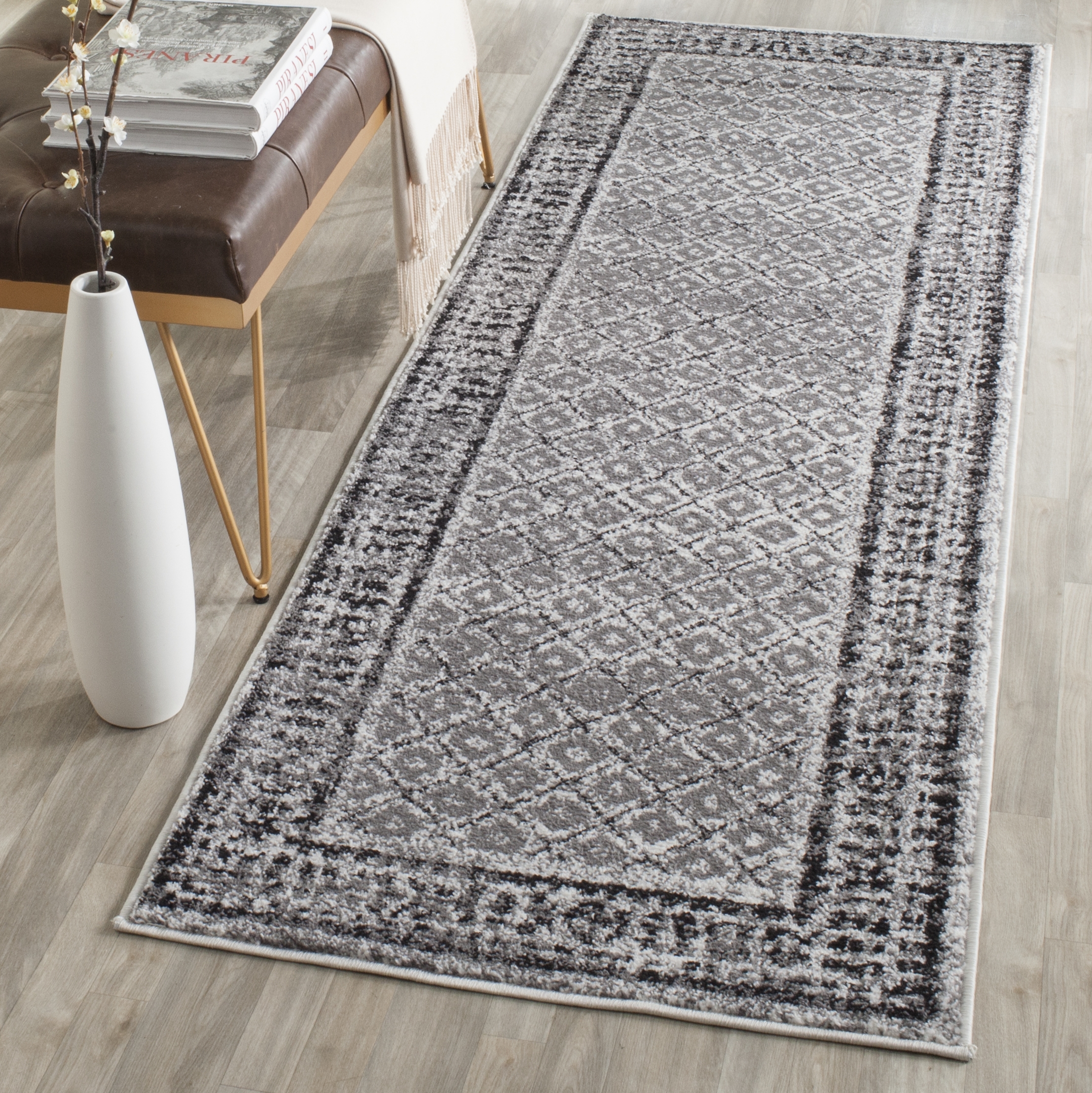 Arlo Home Woven Area Rug, ADR110B, Ivory/Silver,  2' 6" X 6' - Image 1