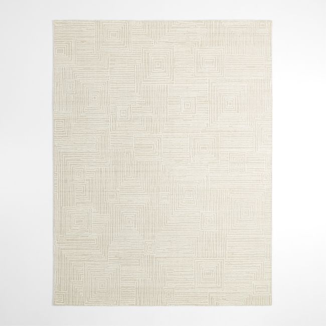Milos Wool and Viscose Handwoven Sand Brown Area Rug 6'x9' - Image 0