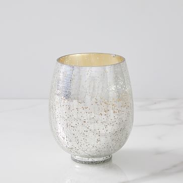 Crackle Jar Scented Candle, Silver, Medium - Image 0