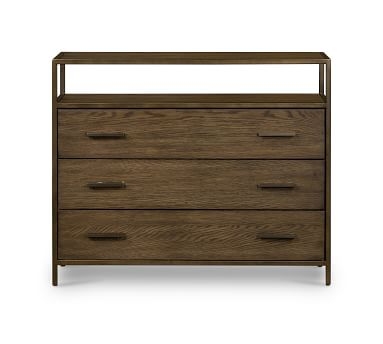 Modern Oak Wide Dresser, Bronze - Image 2