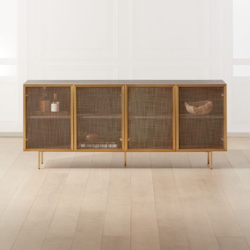 Trace 71" Brass Wire Mesh Credenza - Image 1