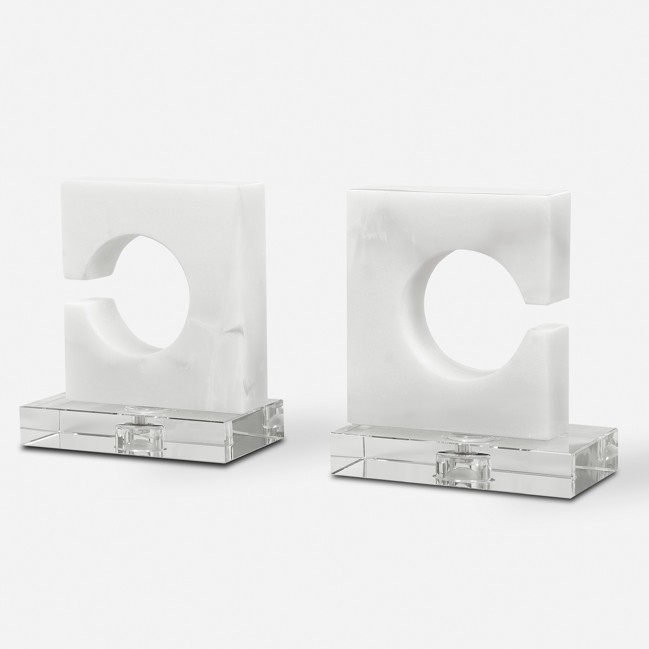 Clarin White & Gray Bookends Set/2 - Image 0