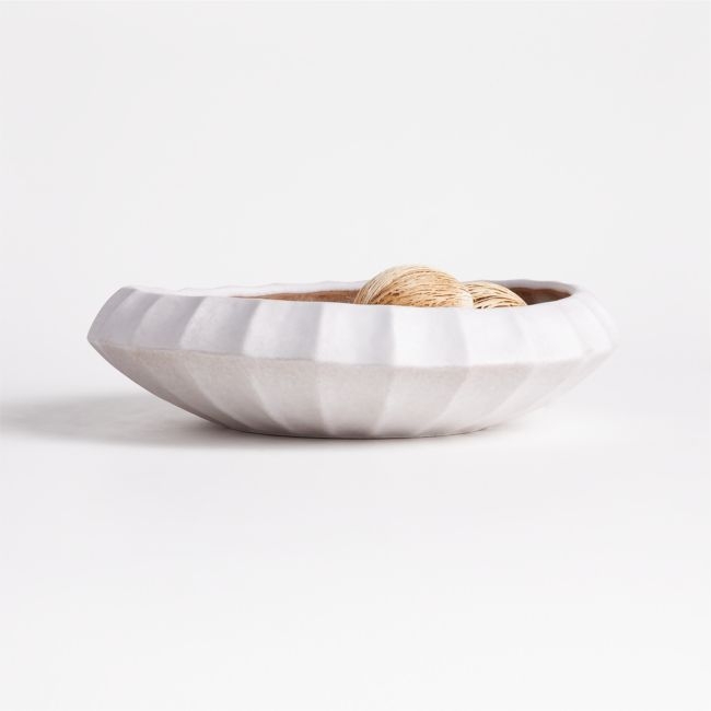 Warren White Stoneware Decorative Centerpiece Bowl 13" - Image 0