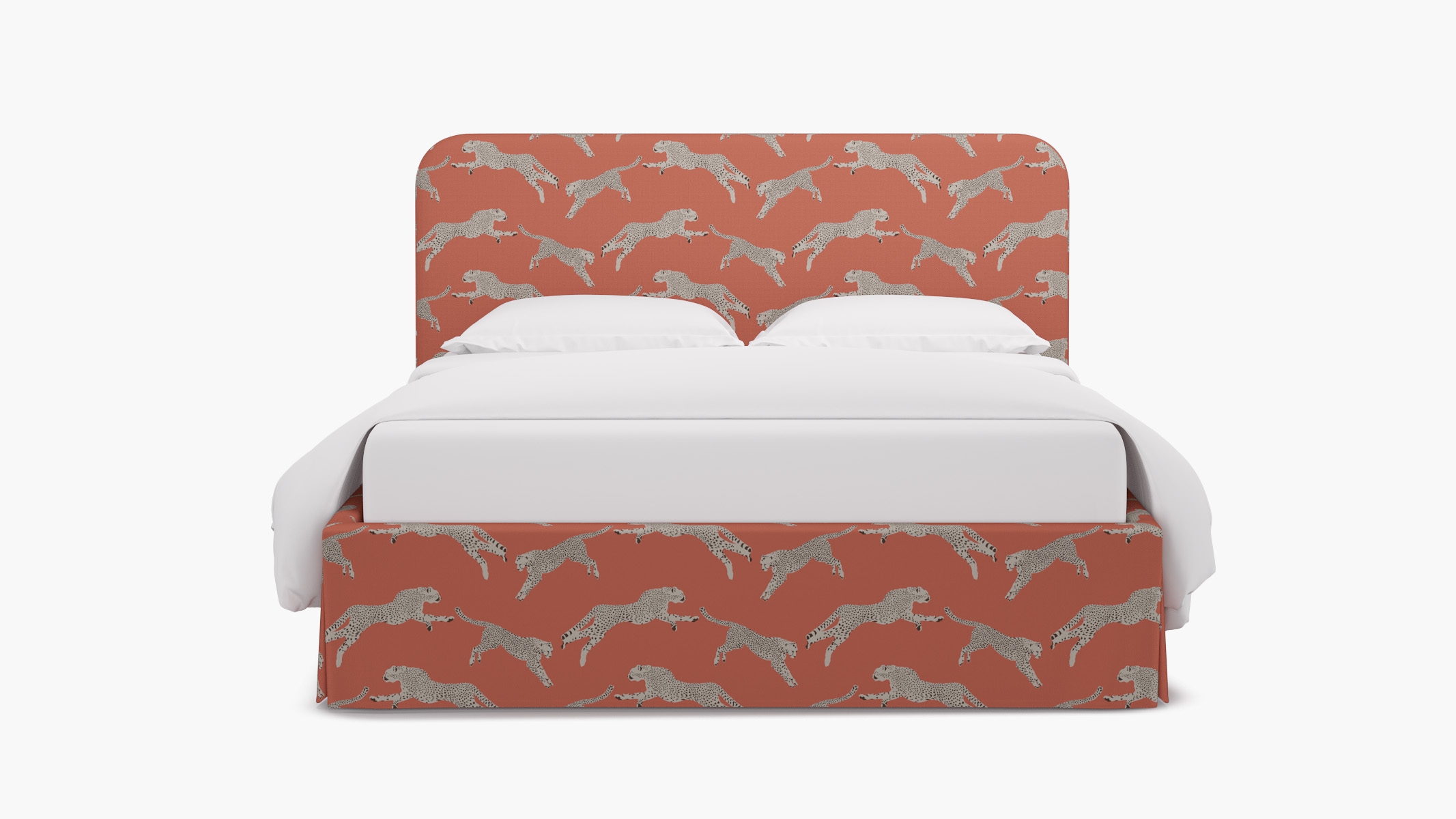 Skirted Platform Bed, Henna Cheetah, Twin - Image 0