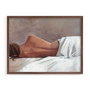 Minted Draped Figure Study In White, 20X16, Full Bleed Framed Print, Black Wood Frame - Image 3