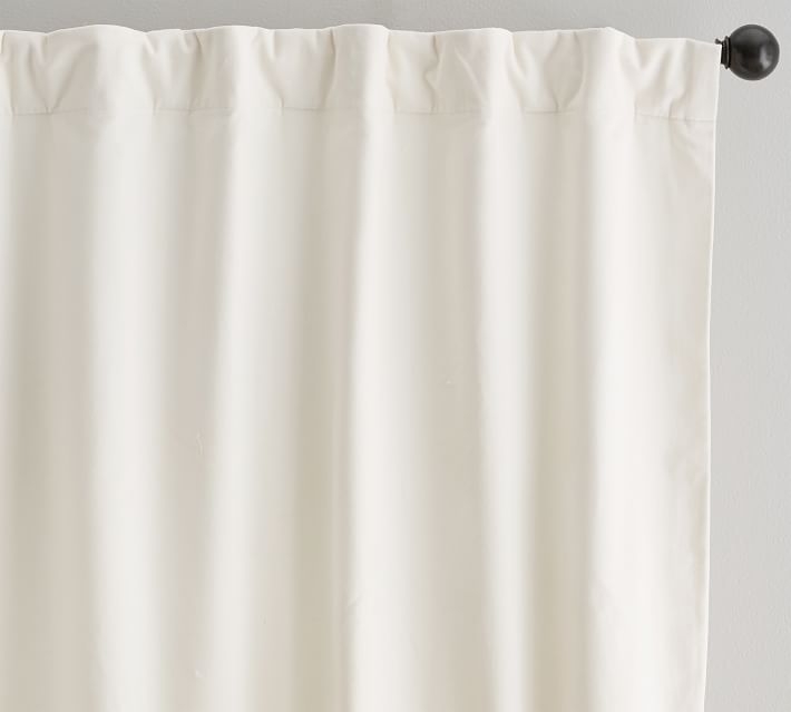 Velvet Twill Curtain, 50 x 108", Ivory - Image 1