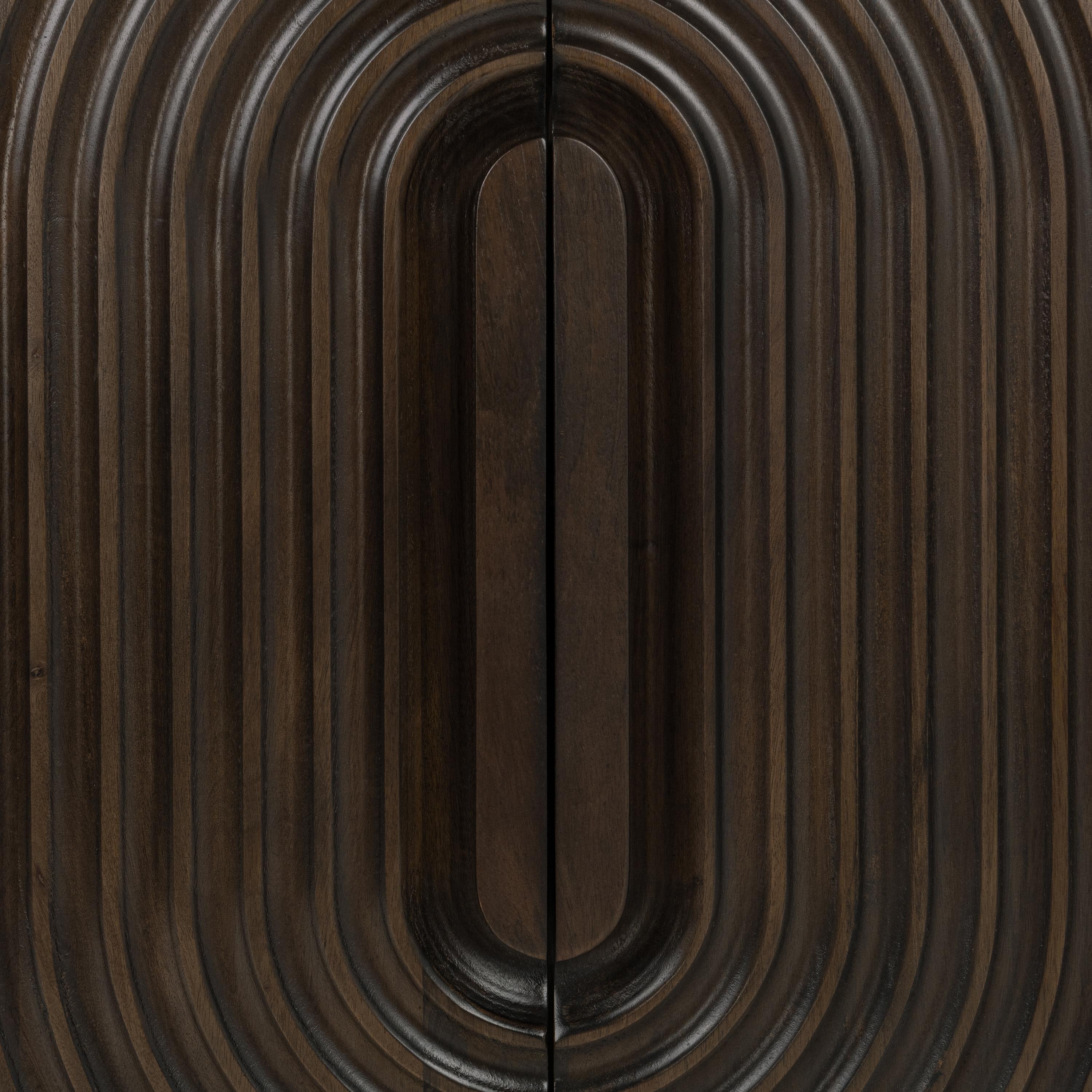 Colson Mango Wood 4Dr Cabinet Coffee Brown - Image 5