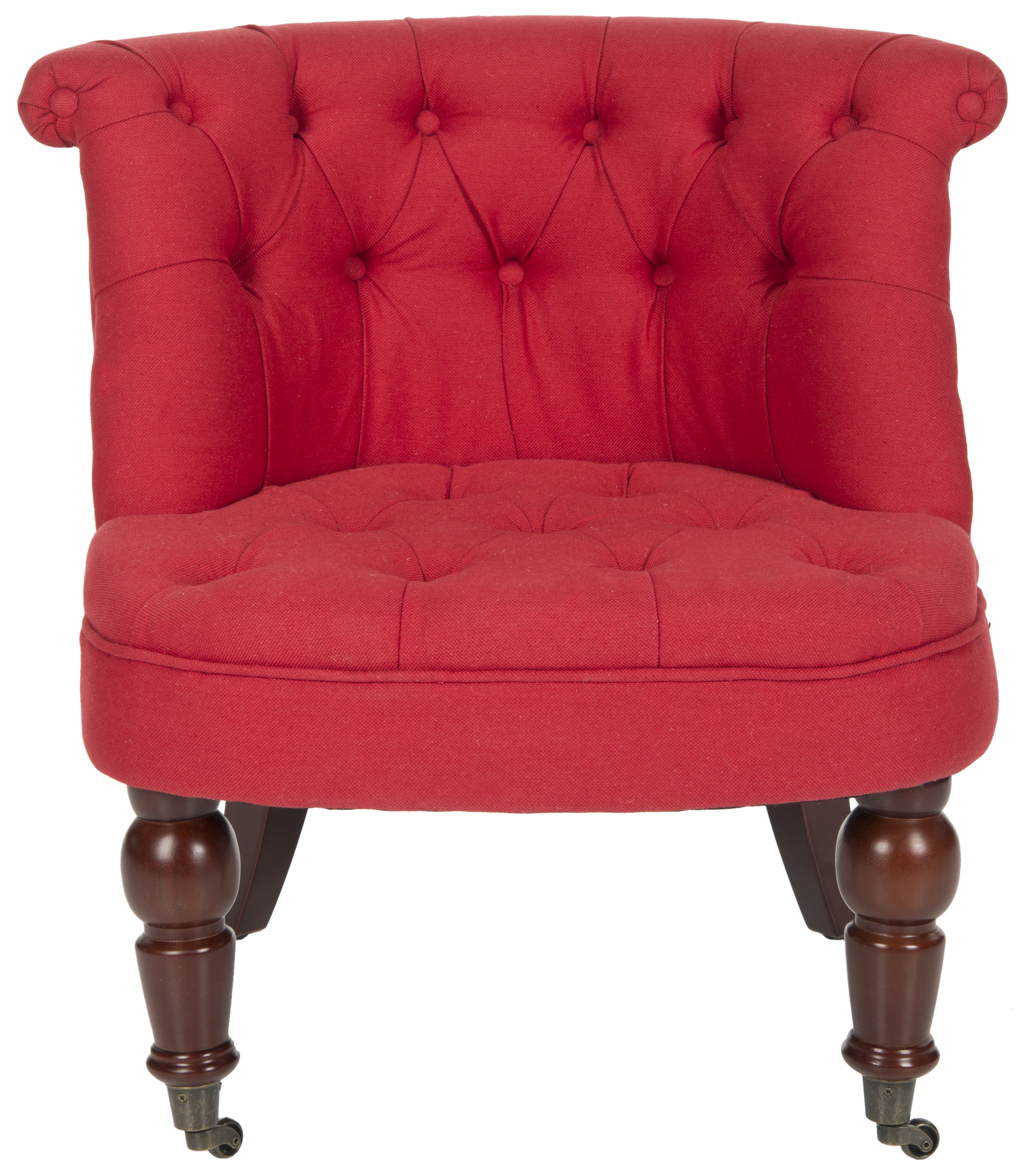 Carlin Tufted Chair - Cranberry/Cherry Mahogany - Arlo Home - Image 0