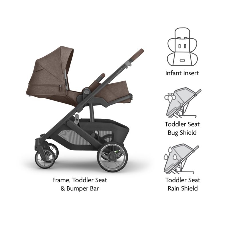 UPPAbaby Cruz V3 Owen Mocha Brown Melange Reclining Baby Stroller - Image 6