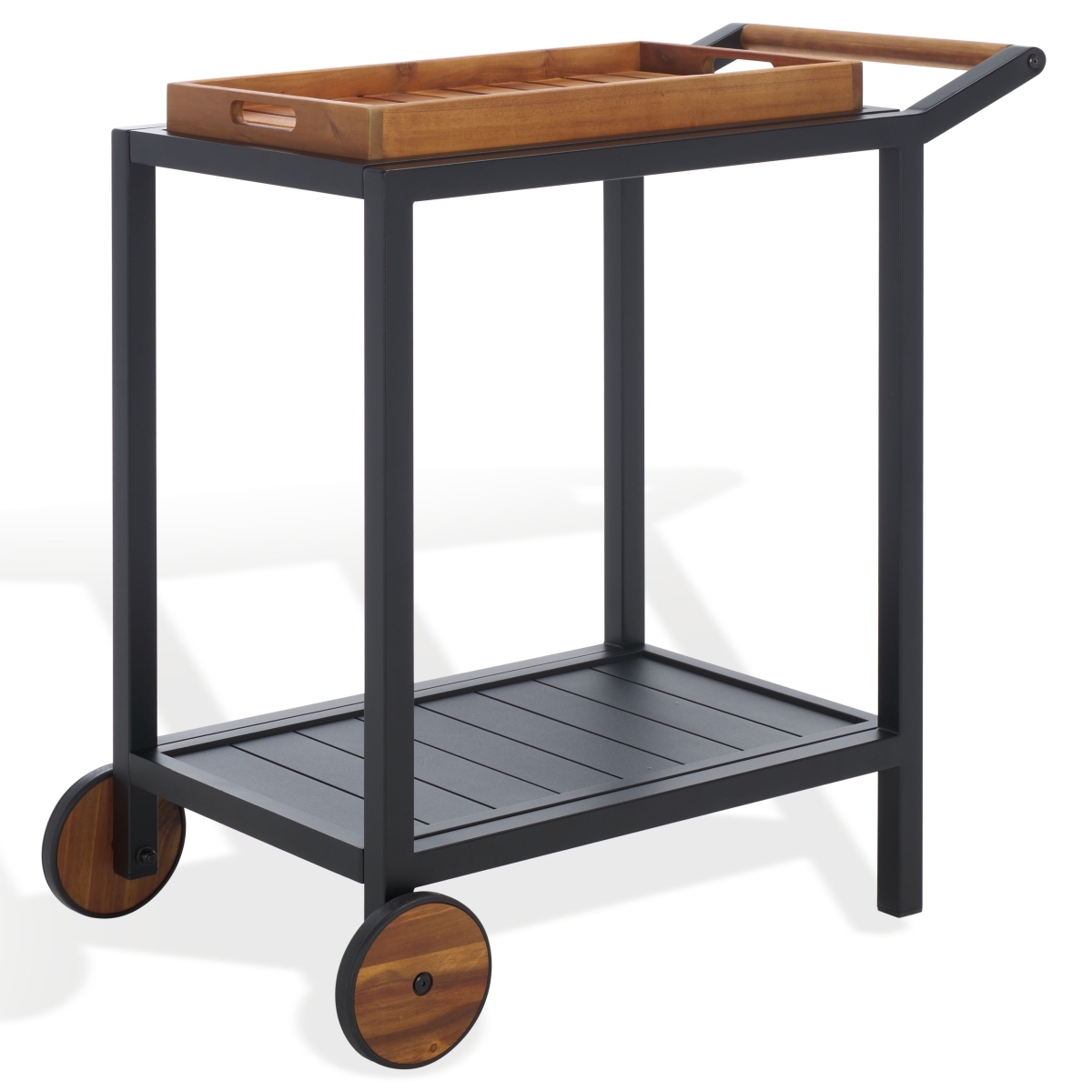 Tonga Aluminum Outdoor Bar Cart - Black/Natural - Image 1