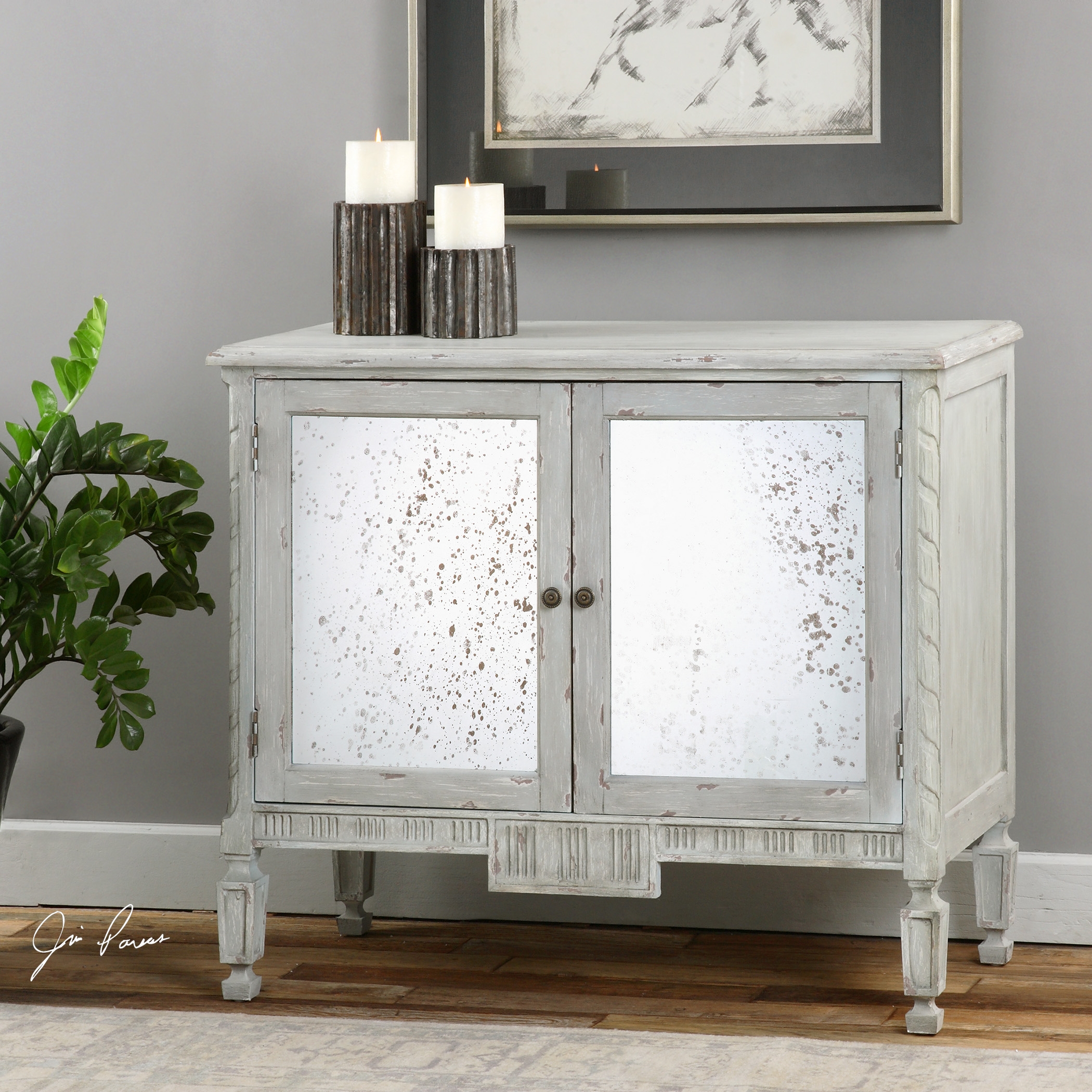 Okorie Gray Console Cabinet - Image 0