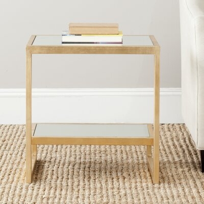 Oxendine Glass Top Sled End Table with Storage - Image 0