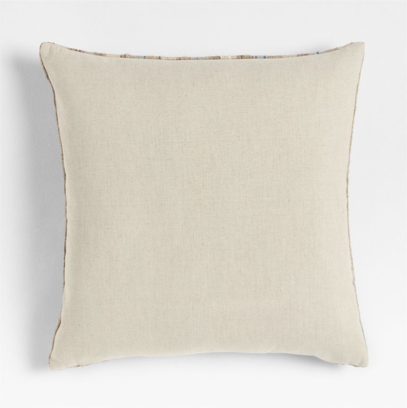 Riviera Stripe 23x23 Pale Blue Throw Pillow with Feather Insert - Image 2