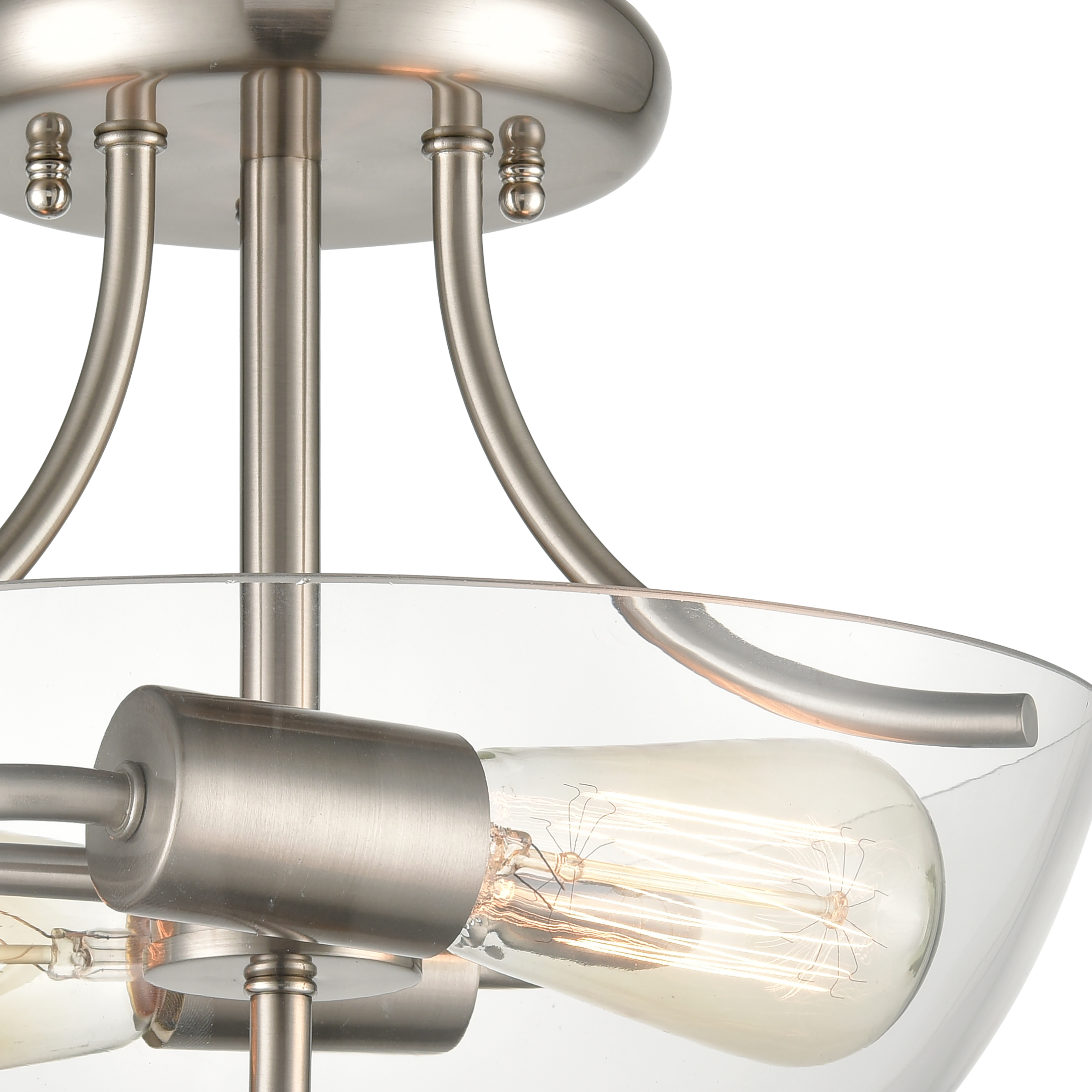 Astoria 15'' Wide 2-Light Semi Flush Mount - Brushed Nickel - Image 2