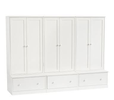 Cameron 3 Tall Cabinet &amp; 3 Drawer Base Set, Simply White, Flat Rate - Image 0