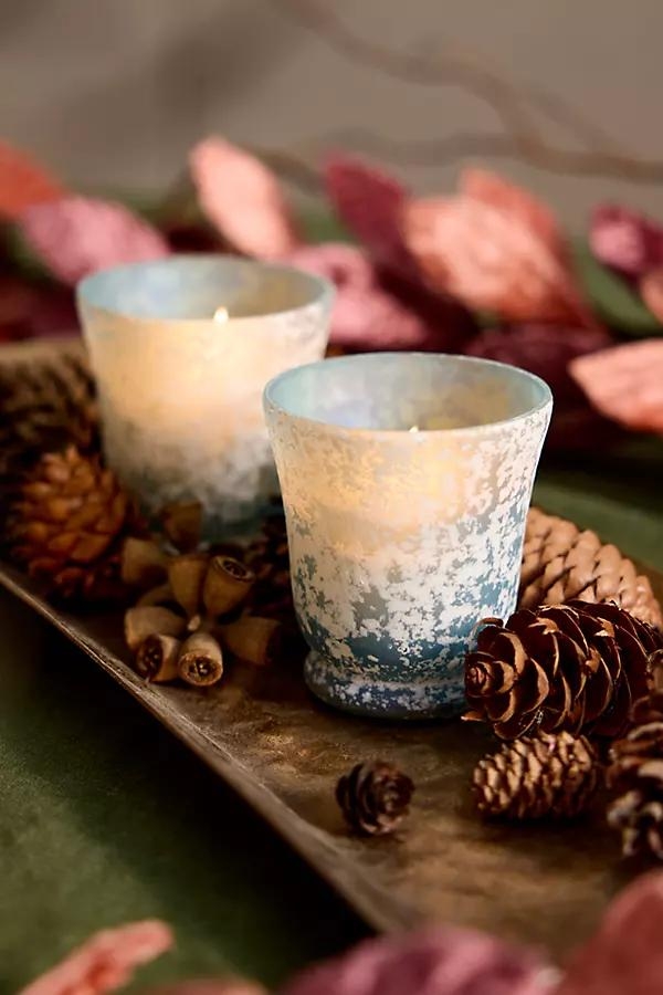 Colorful Rustic Glass Votive Holders, Set of 2 - Image 0