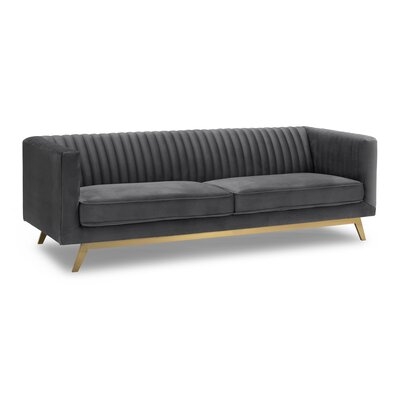 Ensor Velvet 83" Tuxedo Arm Sofa - Image 0