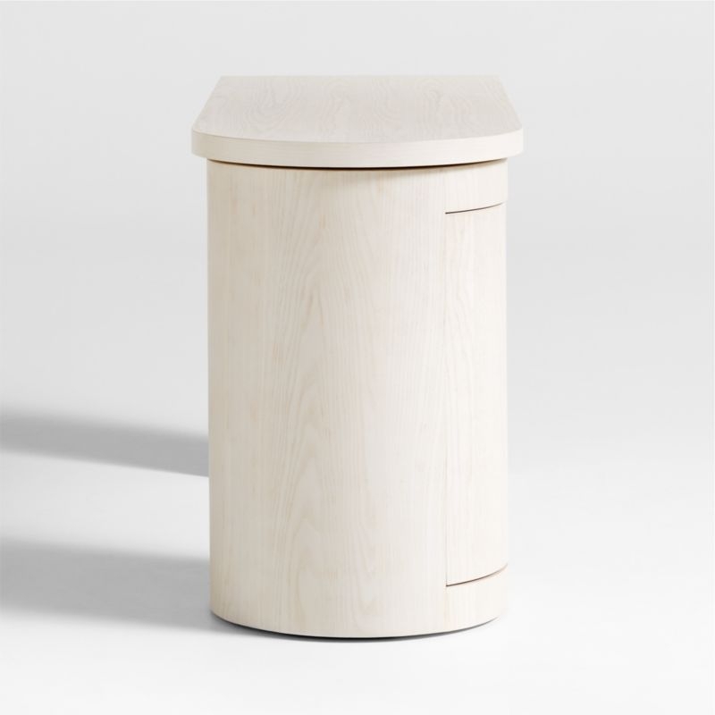 Twist 52" Whitewashed Ash Wood Rotating Small Desk with Storage - Image 3