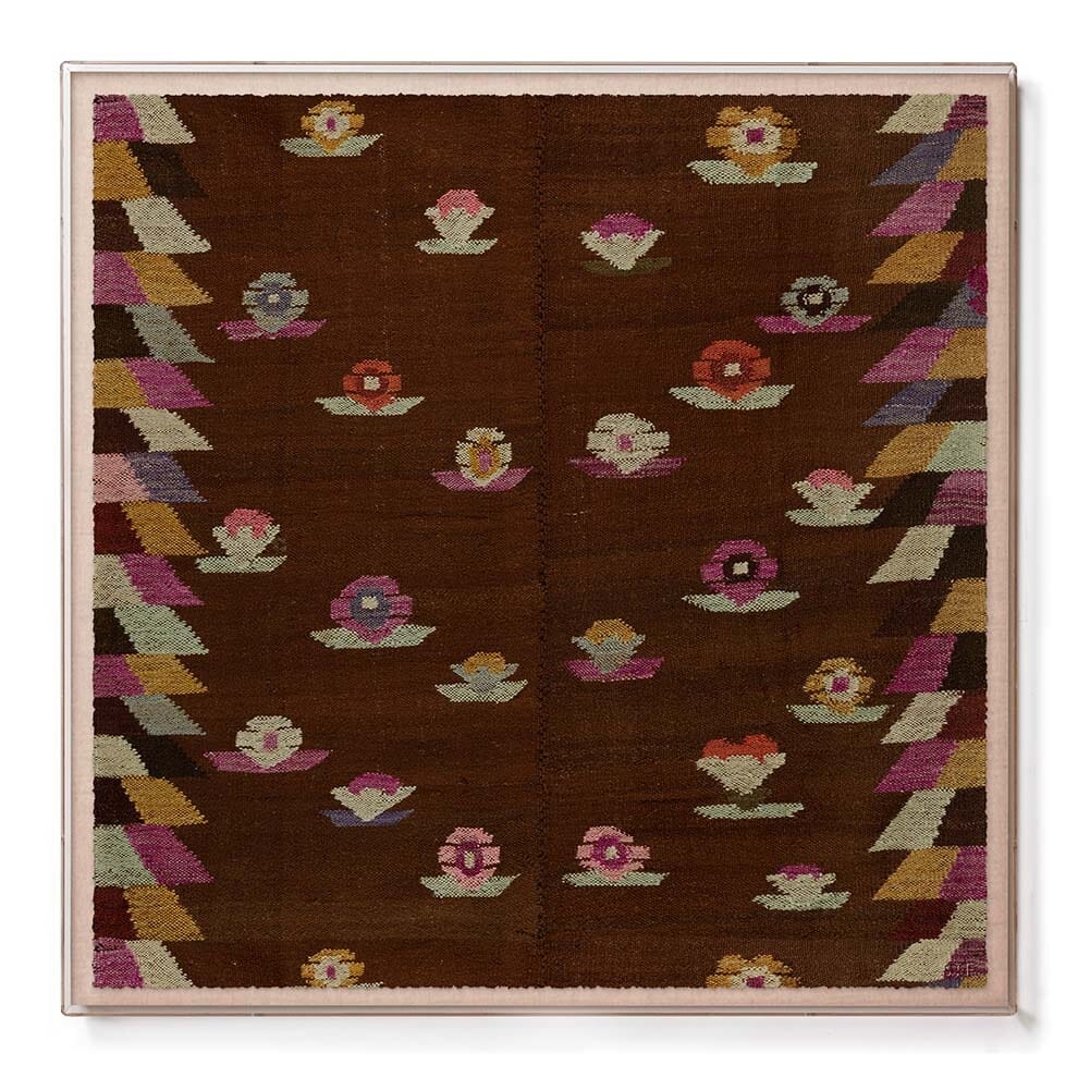 Cacao Flowers Frazada Sublime Framed Print by St. Frank | Brown | Wool - Image 0