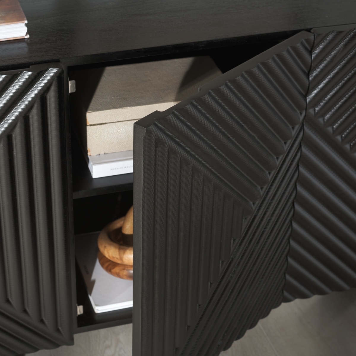 Hewitt Wood Sideboard - Black - Image 2