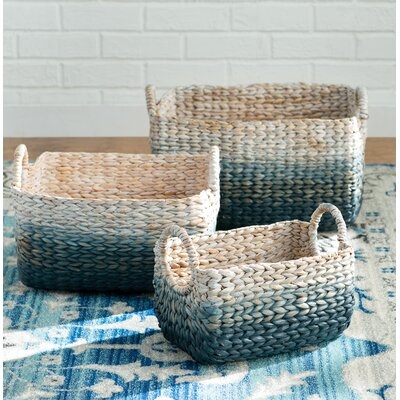 Woven Water Wicker 3 Piece Basket Set - Image 0